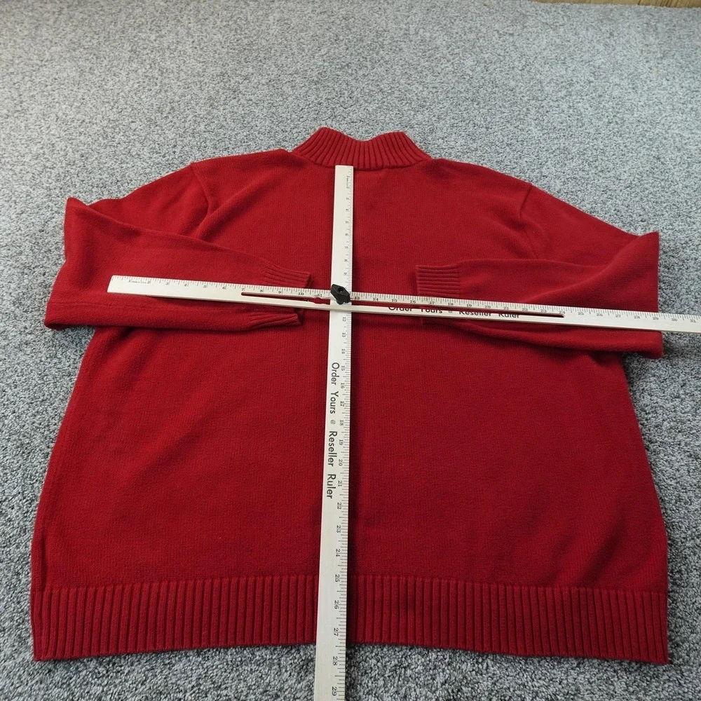 VTG Polo Ralph Lauren Sweater Mens 3XB Red Pony Logo 1/4 Zip‎ Mock Neck Pullover